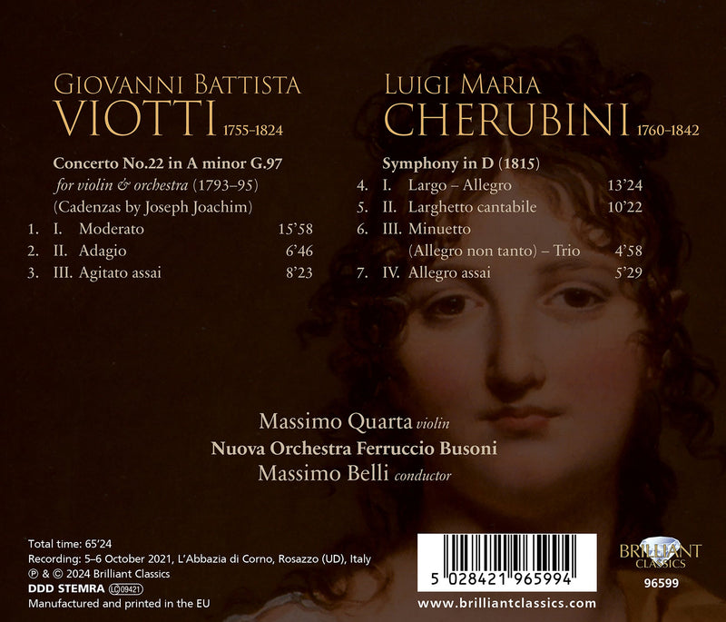 Viotti: Violin Concerto No. 22; Cherubini: Symphony In D