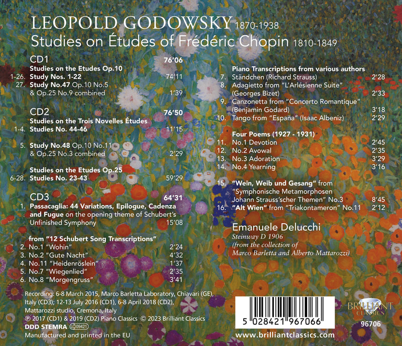 Chopin-Godowsky: Complete Studies - Passacaglia, Transcriptions / Delucchi