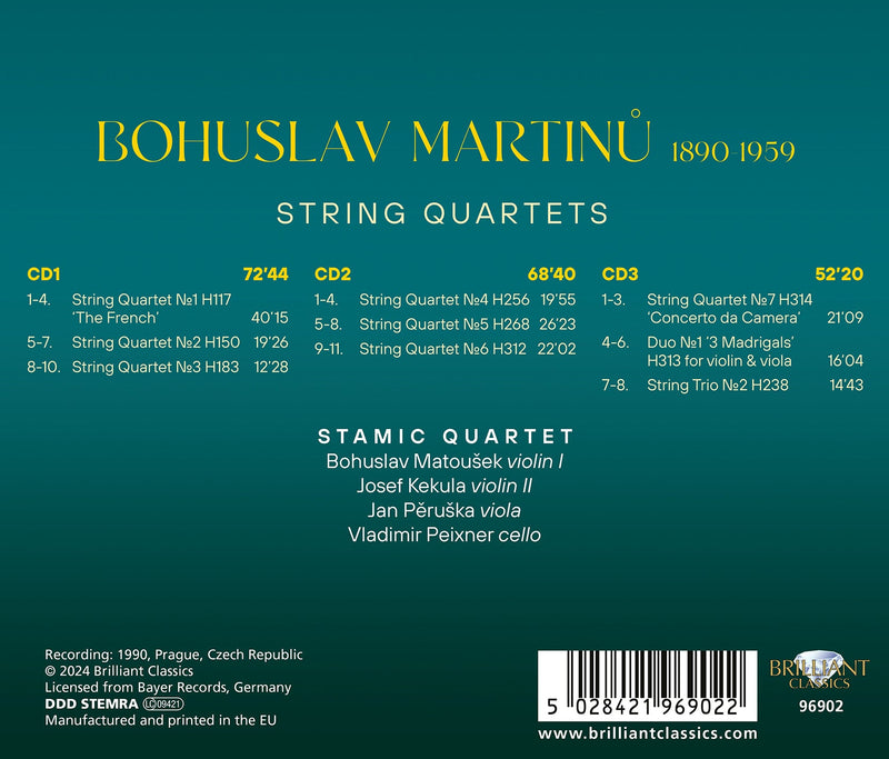 Martinu: String Quartets / Stamic Quartet