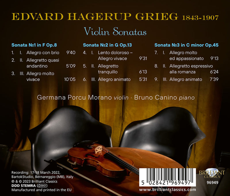 Grieg: Violin Sonatas / Morano, Canino