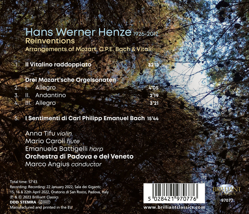 Henze: Reinventions of Mozart, C.P.E. Bach & Vitali / Padova-Veneto Orchestra