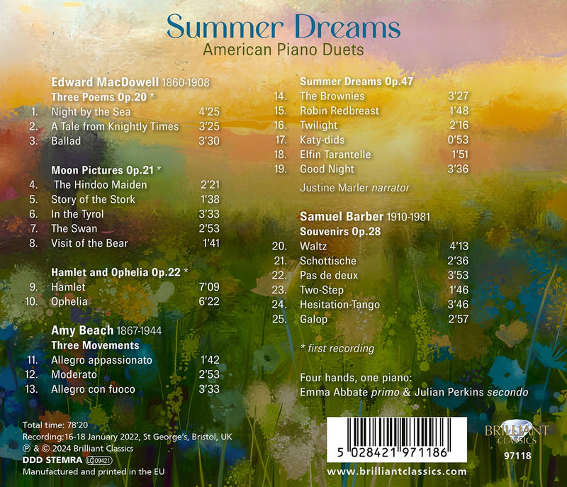 Summer Dreams - American Piano Duets / Abbate, Perkins
