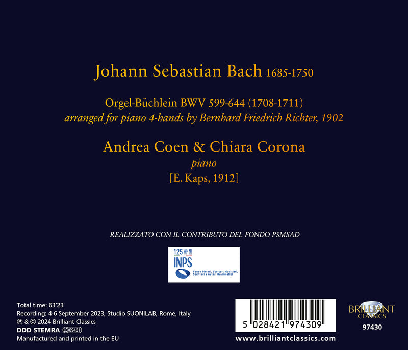 Bach: Orgelbüchlein, BWV 599-644 / Coen, Corona