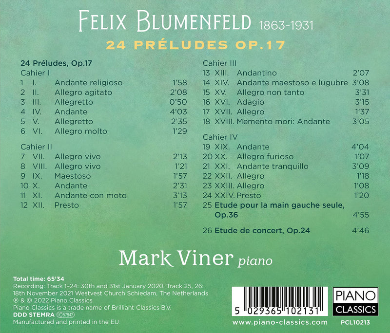 Blumenfeld: 24 Preludes, Op. 17 / Viner