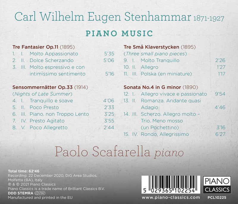 Stenhammar: Piano Music / Scafarella