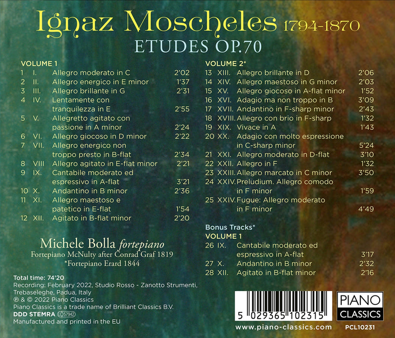 Moscheles: Etudes, Op. 70 / Bolla