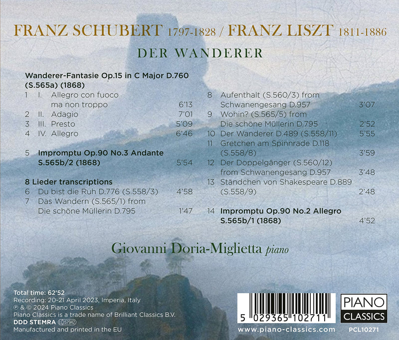 Schubert-Liszt: Transcriptions for Solo Piano / Doria-Miglietta