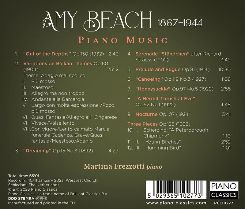 Beach: Piano Music / Martina Frezzotti
