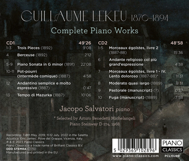 Lekeu: Complete Piano Works / Salvatori