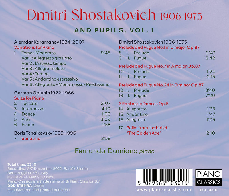 Shostakovich & Pupils, Vol. 1 / Damiano