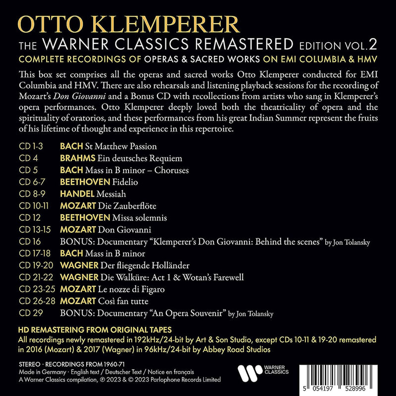 Otto Klemperer: The Complete Operas & Sacred Works - Warner Classics Edition