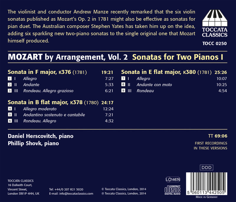 Mozart By Arrangement, Vol. 2 / Herscovitch, Shovk