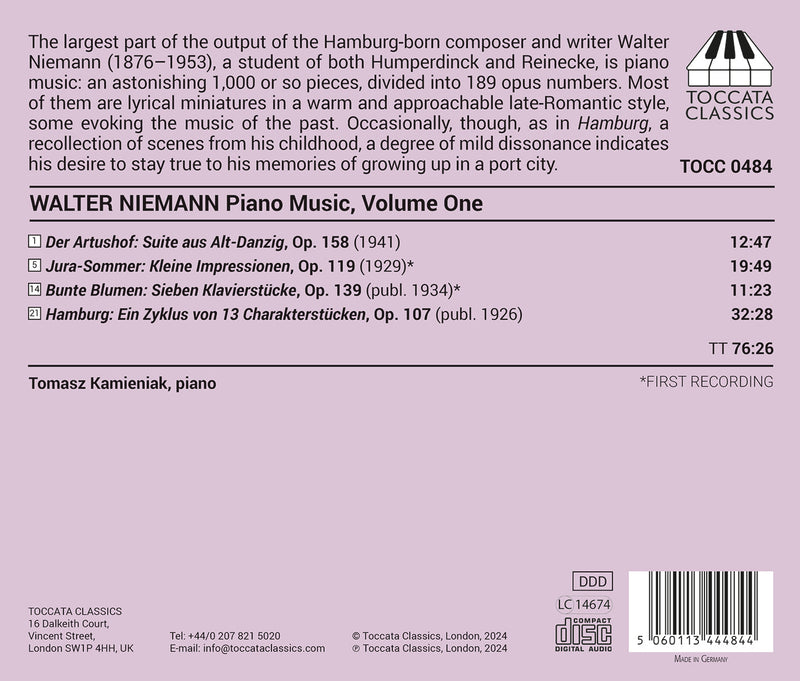 Niemann: Piano Music, Vol. 1 / Kameniak