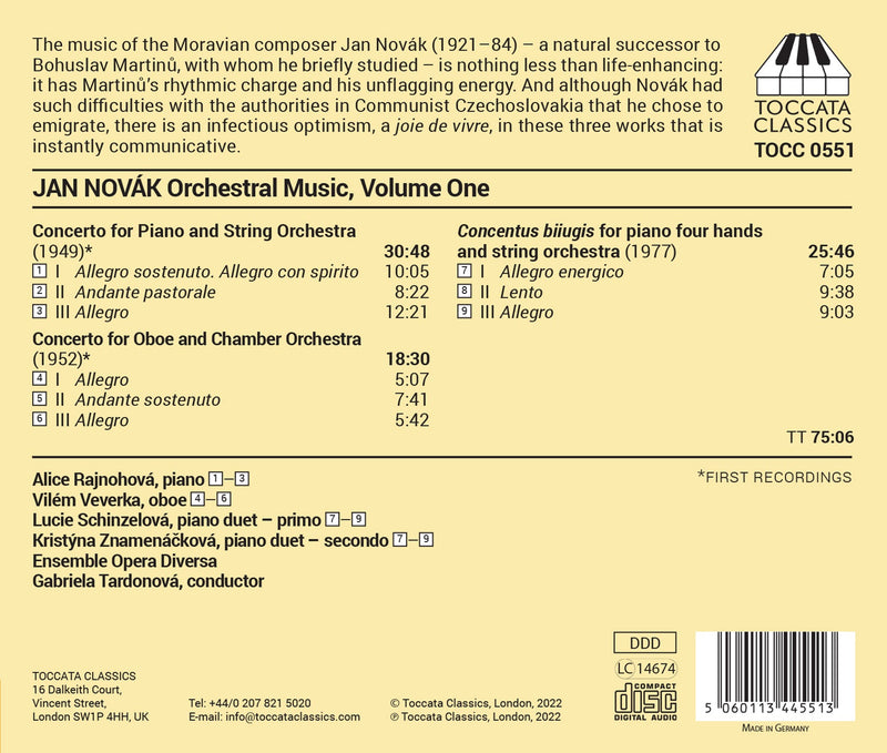 Novák: Orchestral Music, Vol. 1 / Tardonová, Ensemble Opera Diversa