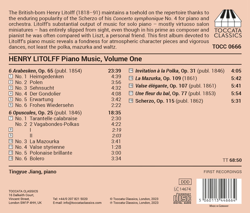 Litolff: Piano Music, Vol. 1 / Jiang