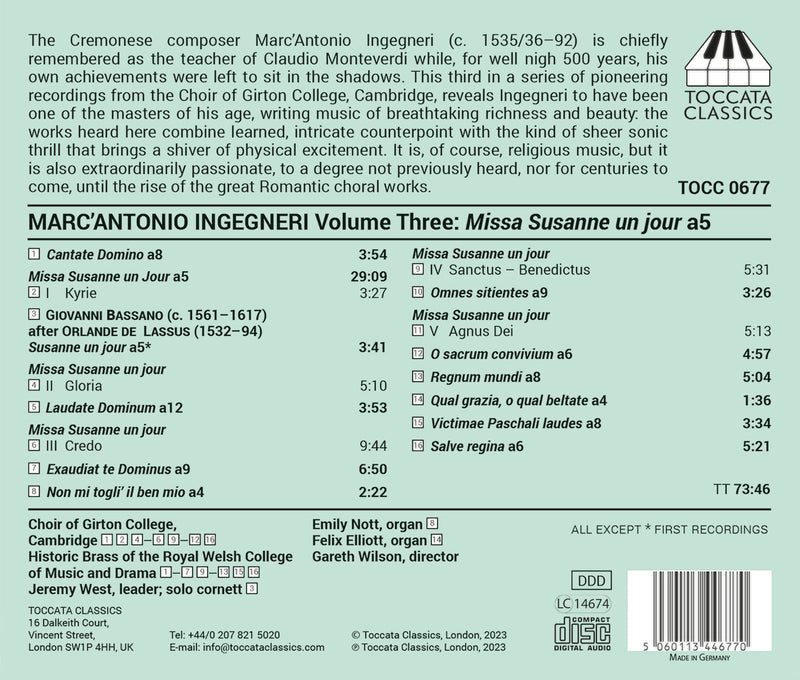 Ingegneri: Missa Susanne un jour A5, Vol. 3