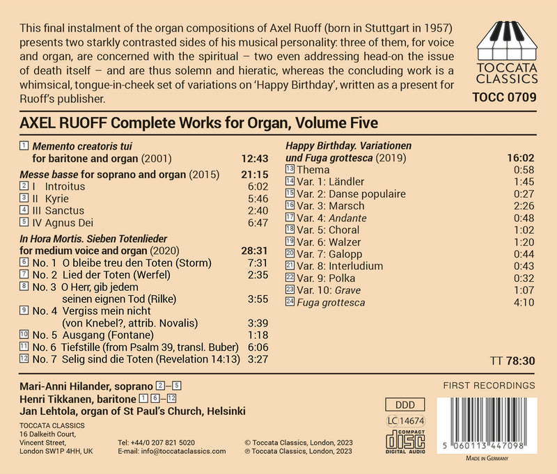 Ruoff: Organ Music, Vol. 5 - St. Paul's Church Helsinki / Lehtola