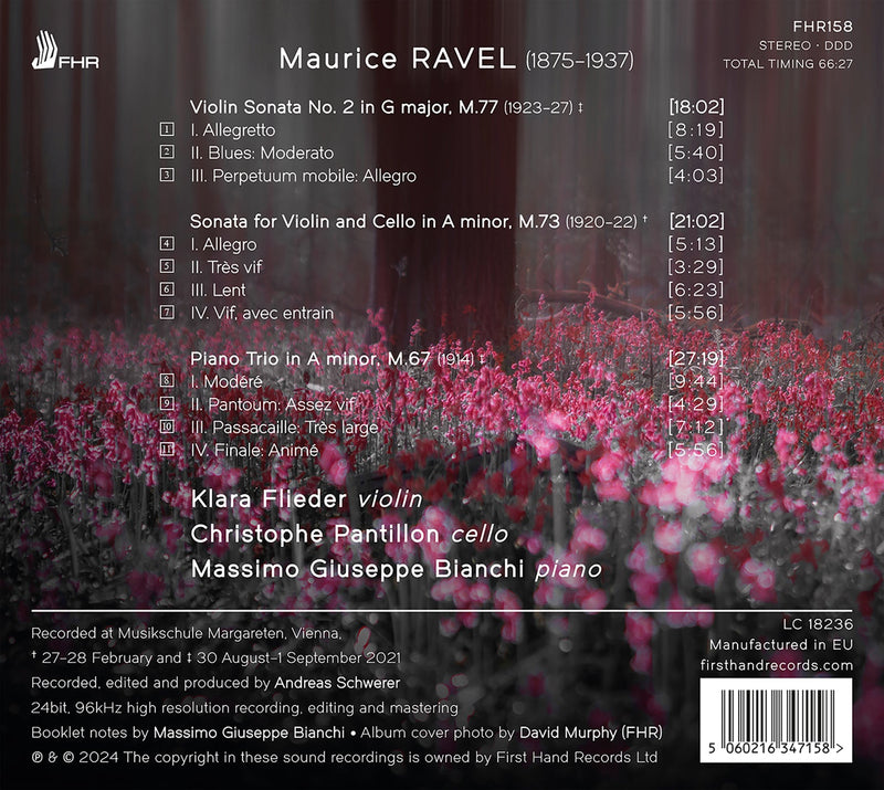 Ravel: Chamber Music / Flieder, Pantillon, Bianchi