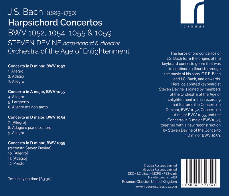 Bach: Harpsichord Concertos / Devine, OAE