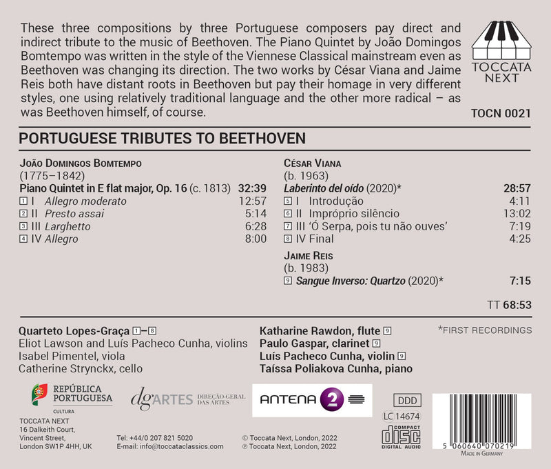Bomtempo, Reis & Viana: Portuguese Tributes to Beethoven