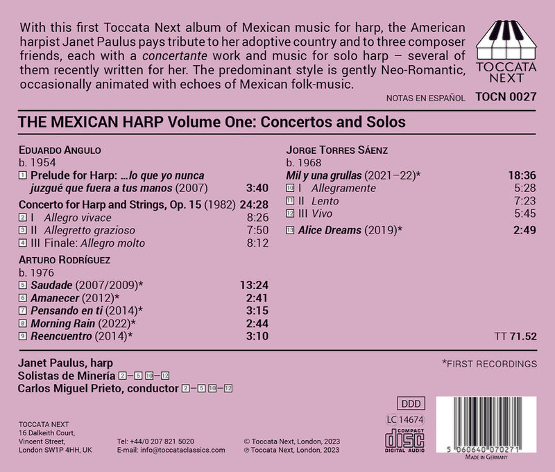 The Mexican Harp, Vol. 1 - Concertos & Solos / Paulus, Prieto, Solistas de Minería