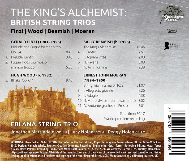 Finzi, Beamish, Moeran, Wood: The King's Alchemist: British String Trios / Eblana String Trio