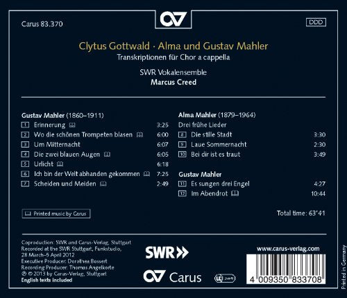Clytus Gottwald: Alma & Gustav Mahler Transcriptionen Fur Chor A Cappella