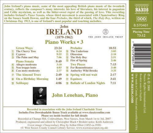 Ireland: Piano Works Vol 3 / John Lenehan
