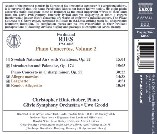 Ries: Piano Concertos Vol 2 / Hinterhuber, Grodd, Gavle Symphony