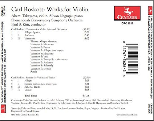 Roskott: Works for Violin / Takayama