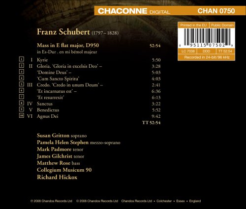 Schubert: Mass In E Flat / Hickox, Collegium Musicum 90
