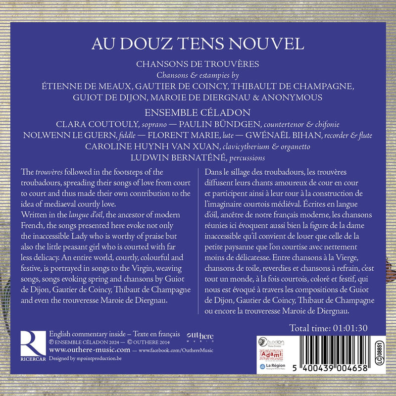 Au douz tens nouvel - Chansons de trouvères / Ensemble Céladon