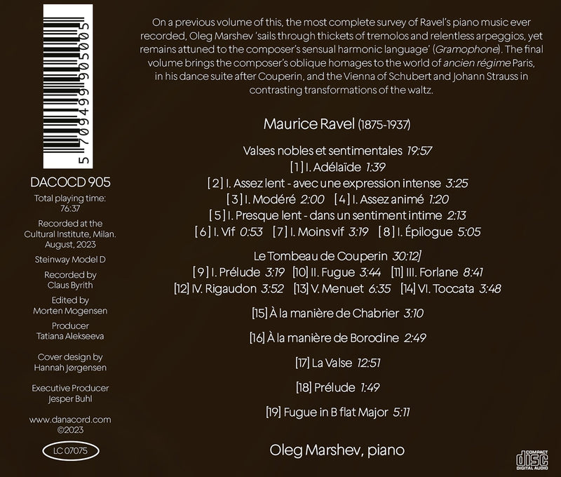 Ravel: Complete Solo Piano Music, Vol. 3 / Marshev