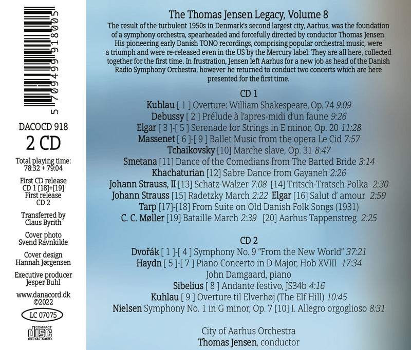 Thomas Jensen Legacy, Vol. 8 / Jensen, Aarhus Civic Orchestra