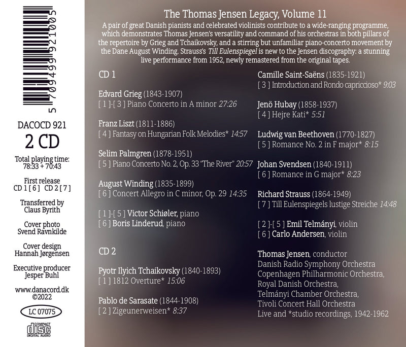 Thomas Jensen Legacy vol. 11 / Schiøler, Telmányi, Jensen, Royal Danish Orchestra et al.