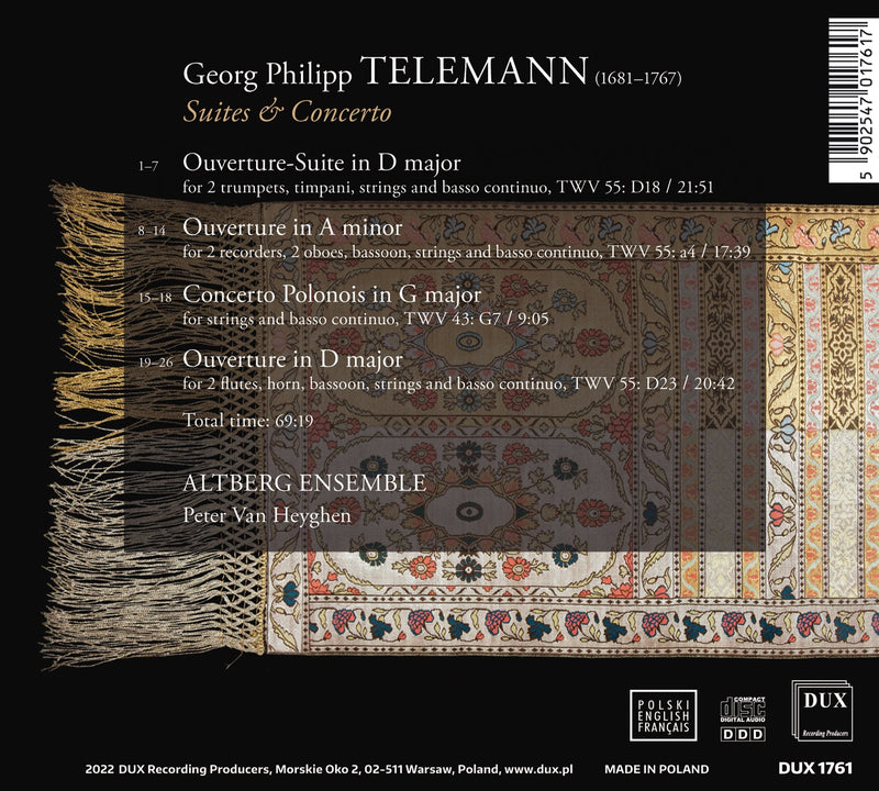 Telemann: Suites & Concerto for Orchestra / Van Heyghen, Altberg Ensemble