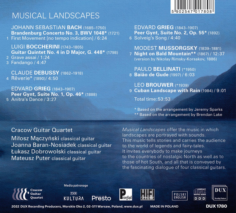Bach, Boccherini, Brouwer, et al.: Musical Landscapes / Cracow Guitar Quartet