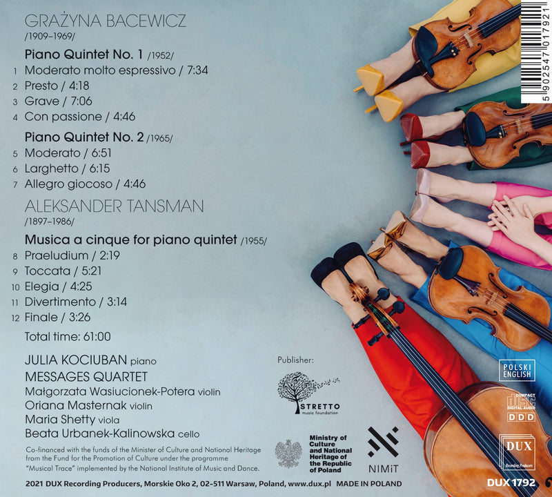 Bacewicz & Tansman: Piano Quintets / Kociuban, Messages Quartet