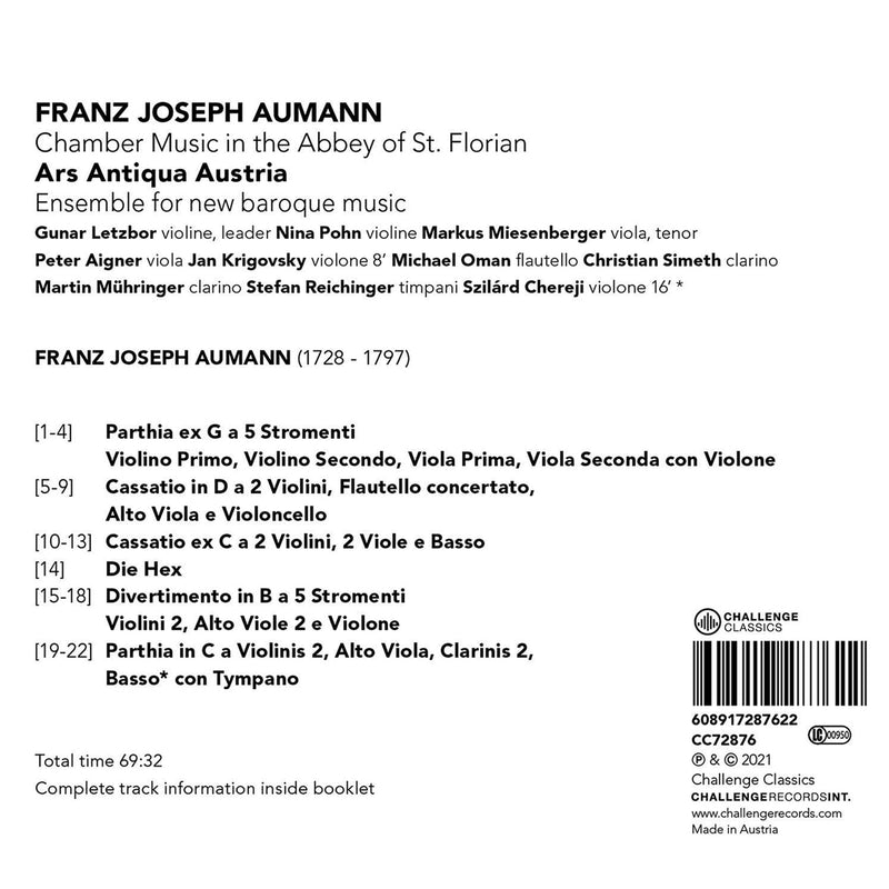 Aumann: Chamber Music in the Abbey of St. Florian / Letzbor, Ars Antiqua Austria