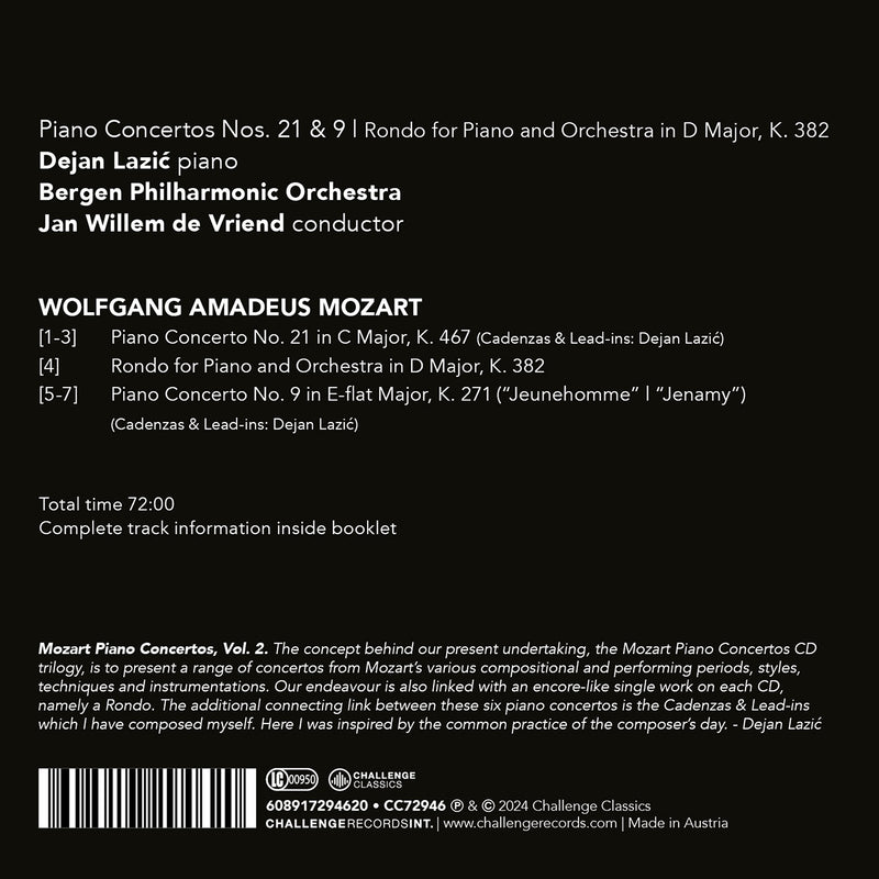 Mozart: Piano Concertos Nos. 9 & 21 / Lazić, Vriend, Bergen Philharmonic