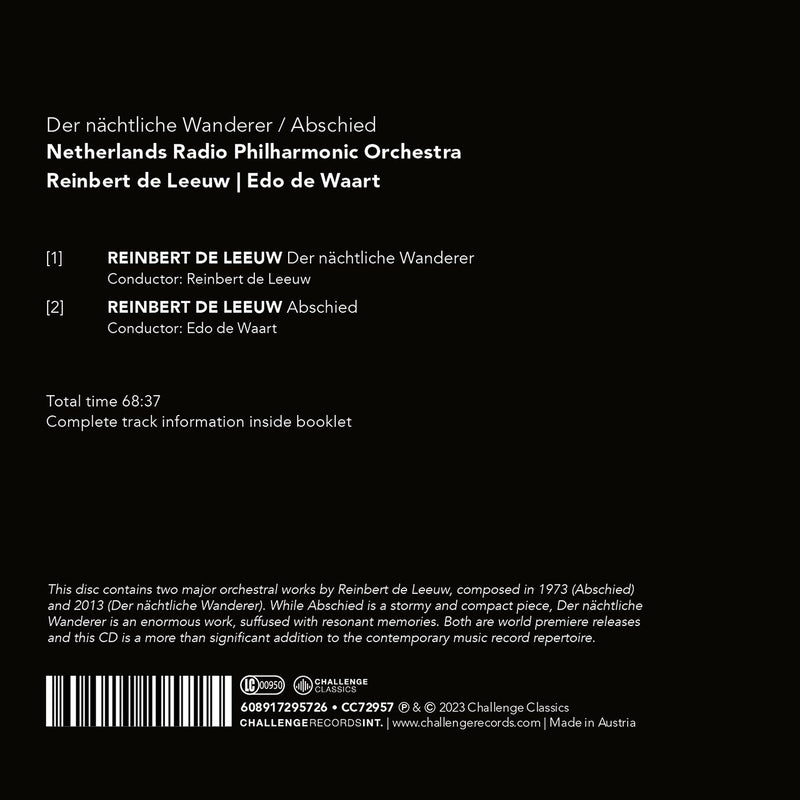Leeuw: Der nachtliche Wanderer; Abschied / Netherlands Radio Philharmonic
