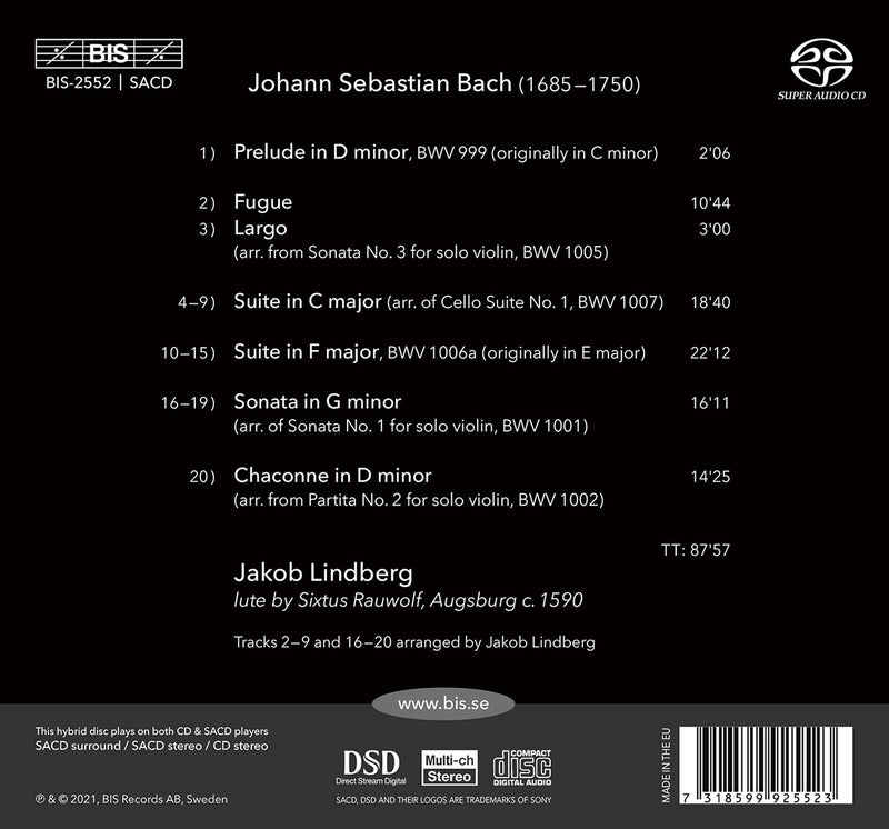 Bach on the Rauwolf Lute / Jakob Lindberg