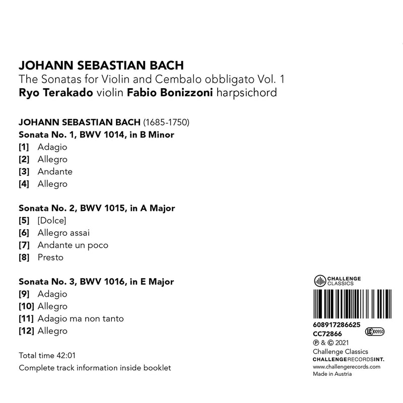 Bach: Sonatas for Violin & Cembalo obbligato, Vol. 1 / Terakado, Bonizzoni