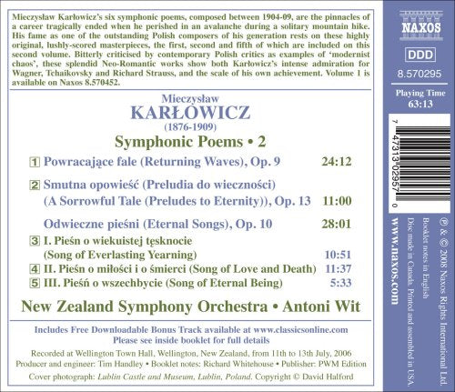 Karlowicz: Symphonic Poems Vol 2 / Wit, New Zealand So