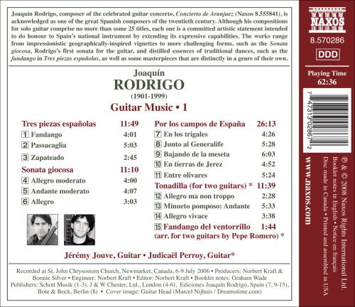 Rodrigo: Guitar Music, Vol 1 / Jouve, Perroy