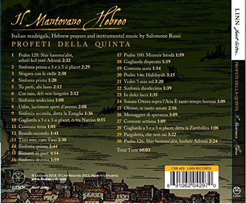 Il Mantovano Hebreo: Italian Madrigals, Hebrew Prayers & Instrumental Music by Rossi / Profeti Della Quinta