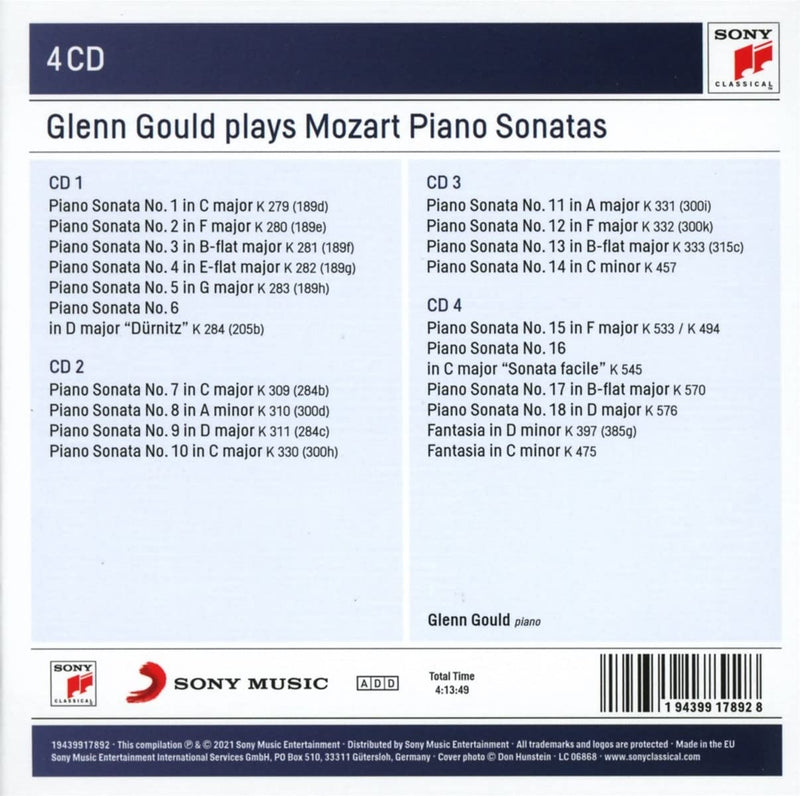 Glenn Gould plays Mozart Piano Sonatas