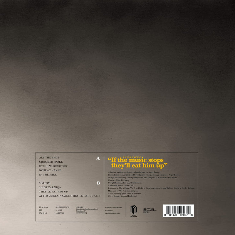 Asger Baden: If The Music Stops, They'll Eat Him Up (Yellow Vinyl)