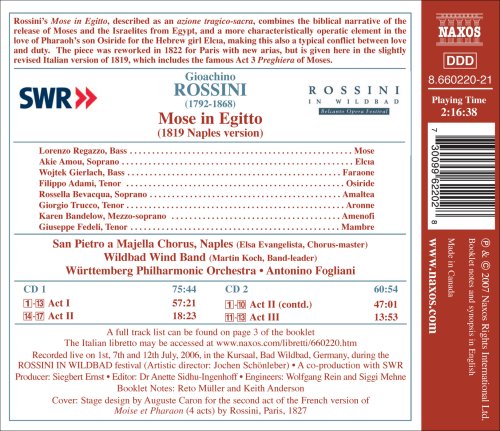 Rossini: Mosè Egitto / Fogliani, Et Al