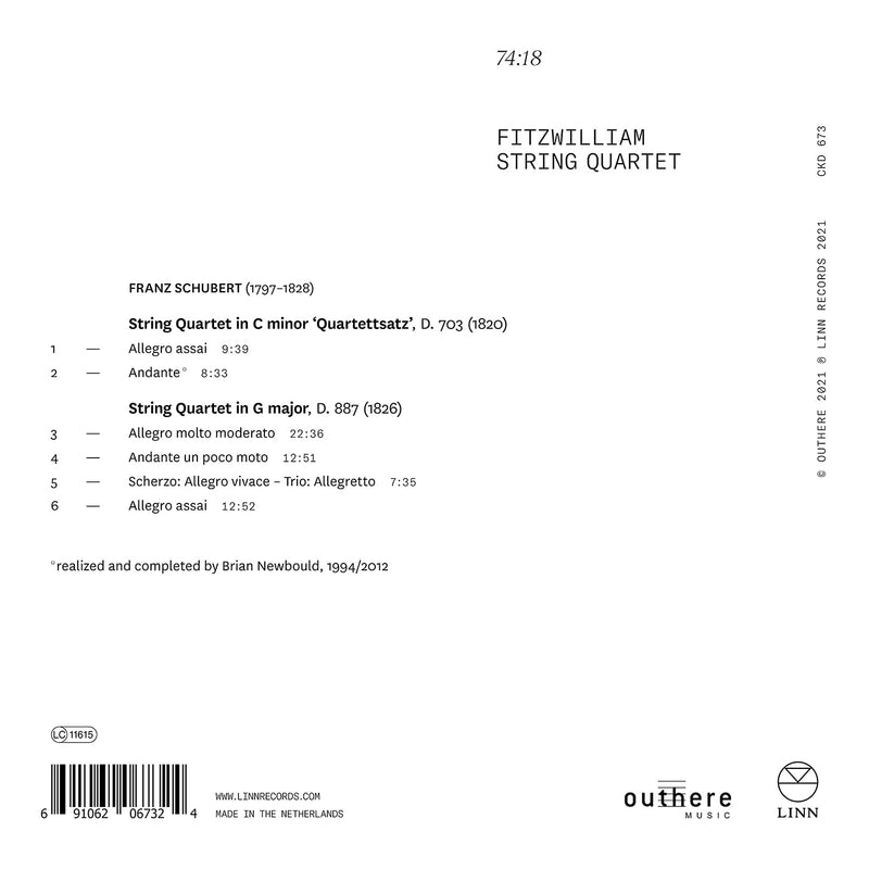 Schubert: Late String Quartets Nos. 12 & 15 / Fitzwilliam String Quartet